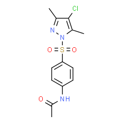 ChemSpider 2D Image | N-{4-[(4-Chloro-3,5-dimethyl-1H-pyrazol-1-yl)sulfonyl]phenyl}acetamide | C13H14ClN3O3S