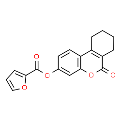 ChemSpider 2D Image | 6-Oxo-7,8,9,10-tetrahydro-6H-benzo[c]chromen-3-yl 2-furoate | C18H14O5
