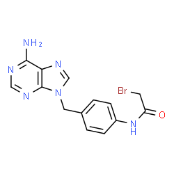 ChemSpider 2D Image | N-[4-[(6-Amino-9H-purin-9-yl)methyl]phenyl]-2-bromoacetamide | C14H13BrN6O