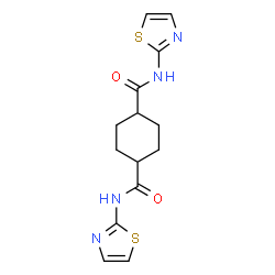 ChemSpider 2D Image | N,N'-Di(1,3-thiazol-2-yl)-1,4-cyclohexanedicarboxamide | C14H16N4O2S2