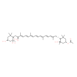 ChemSpider 2D Image | (3S,3'S,5R,5'R,6S,6'R)-3'-(Acetyloxy)-6',7'-didehydro-5,6-epoxy-5,5',6,6',7,8-hexahydro-3,5'-dihydroxy-8-oxo-b,b-carotene | C42H60O7