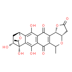 ChemSpider 2D Image | [3aS-(3aa,5a,8a,9a,11b,13ba,15S*)]3,3a,5,8,11,13b-Hexahydro-7,8,12,15-tetrahydroxy-5,9-dimethyl-8,11-ethanofuro[2,3-e]naphtho[2,3-c:6,7-c']dipyran-2,6,13(9H)-trione | C22H20O10