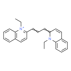 ChemSpider 2D Image | 1-Ethyl-2-[(1E,3Z)-3-(1-ethyl-2(1H)-quinolinylidene)-1-propen-1-yl]quinolinium | C25H25N2