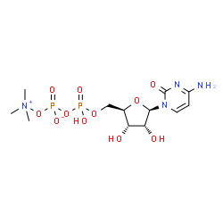 ChemSpider 2D Image | 5'-O-[Hydroxy({[(trimethylammonio)oxy]phosphinato}oxy)phosphoryl]cytidine | C12H22N4O11P2