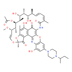ChemSpider 2D Image | 3'-Hydroxy-5'-(4-sec-butylpiperazinyl)benzoxazinorifamycin | C51H64N4O13