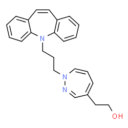 ChemSpider 2D Image | 5-(3-(4-(2-Hydroxyethyl)-1-diazepinyl)propyl)-5H-dibenz[b,f]azepine | C24H25N3O