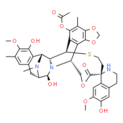 ChemSpider 2D Image | (6R,6aR,7R,13S,14S,16R,20R)-6',8,14-trihydroxy-7',9-dimethoxy-4,10,24-trimethyl-19-oxo-3',4',6,7,12,13,14,16-octahydro-2'H,6aH-spiro[7,13-epimino-6,16-(epithiobutanooxymethano)[1,3]dioxolo[7,8]isoquino[3,2-b][3]benzazocine-20,1'-isoquinolin]-5-yl acetate | C40H45N3O11S