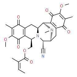 ChemSpider 2D Image | [(1R,2S,10R,12R,13S)-12-Cyano-7,18-dimethoxy-6,17,21-trimethyl-5,8,16,19-tetraoxo-11,21-diazapentacyclo[11.7.1.0~2,11~.0~4,9~.0~15,20~]henicosa-4(9),6,15(20),17-tetraen-10-yl]methyl (2Z)-2-methyl-2-bu
tenoate | C31H33N3O8