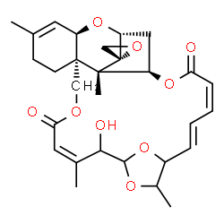 ChemSpider 2D Image | (1'R,3'R,8'R,12'Z,19'E,21'Z,25'R,26'S)-14'-Hydroxy-5',13',17',26'-tetramethyl-11'H,23'H-spiro[oxirane-2,27'-[2,10,16,24,29]pentaoxapentacyclo[23.2.1.1~15,18~.0~3,8~.0~8,26~]nonacosa[4,12,19,21]tetraen
e]-11',23'-dione | C29H36O9