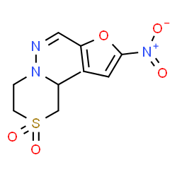 ChemSpider 2D Image | 3-Methyl-N-[(5-nitro-2-furanyl)methylene]-4-thiomorpholinamine 1,1-dioxide | C10H13N3O5S