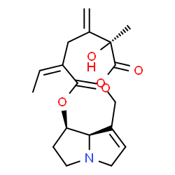 ChemSpider 2D Image | 13,19-Didehydro-12-hydroxysenecionan-11,16-dione | C18H23NO5