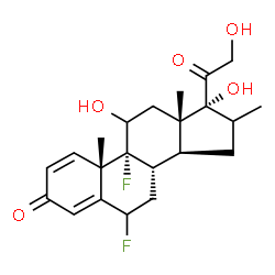 ChemSpider 2D Image | 6,9-Difluoro-11,17,21-trihydroxy-16-methylpregna-1,4-diene-3,20-dione | C22H28F2O5