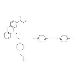 ChemSpider 2D Image | 1-(10-(3-(4-(2-Hydroxyethyl)-1-piperazinyl)propyl)phenothiazin-2-yl)-1-propanone maleate (1:2) | C32H35N3O10S