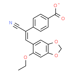 ChemSpider 2D Image | 4-[(E)-1-Cyano-2-(6-ethoxy-1,3-benzodioxol-5-yl)vinyl]benzoate | C19H14NO5