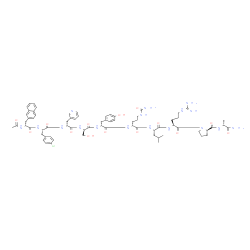 ChemSpider 2D Image | N-[(2R)-1-Amino-1-oxo-2-propanyl]-1-[(2S,5S,8R,11R,14R,17R,20S,23R)-2-(3-carbamimidamidopropyl)-8-[3-(carbamoylamino)propyl]-20-(4-chlorobenzyl)-11-(4-hydroxybenzyl)-14-(hydroxymethyl)-5-isobutyl-23-(
2-naphthylmethyl)-4,7,10,13,16,19,22,25-octaoxo-17-(3-pyridinylmethyl)-3,6,9,12,15,18,21,24-octaazahexacosan-1-oyl]-2-pyrrolidinecarboxamide | C70H92ClN17O14