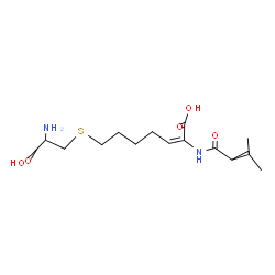 ChemSpider 2D Image | (2E)-7-{[(2S)-2-Amino-2-carboxyethyl]sulfanyl}-2-({[(1R)-2,2-dimethylcyclopropyl]carbonyl}amino)-2-heptenoic acid | C16H26N2O5S