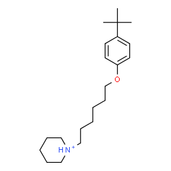 ChemSpider 2D Image | 1-{6-[4-(2-Methyl-2-propanyl)phenoxy]hexyl}piperidinium | C21H36NO