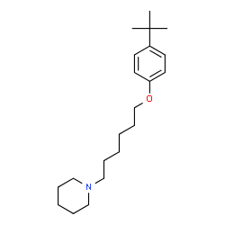 ChemSpider 2D Image | 1-{6-[4-(2-Methyl-2-propanyl)phenoxy]hexyl}piperidine | C21H35NO