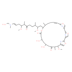 ChemSpider 2D Image | 14,16-Dihydroxy-20-{11-[(hydroxymethyl)(methyl)amino]-2,8-dimethoxy-3,7-dimethyl-6-oxo-10-undecen-1-yl}-10-methoxy-11,21-dimethyl-3,7,19,27-tetraoxa-29,30,31-triazatetracyclo[24.2.1.1~2,5~.1~6,9~]hent
riaconta-1(28),2(31),4,6(30),8,24,26(29)-heptaene-12,18-dione | C44H64N4O13