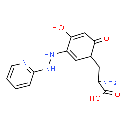 ChemSpider 2D Image | 3-{(1R)-4-Hydroxy-6-oxo-3-[2-(2-pyridinyl)hydrazino]-2,4-cyclohexadien-1-yl}-L-alanine | C14H16N4O4