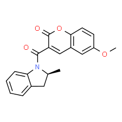 ChemSpider 2D Image | 6-Methoxy-3-{[(2S)-2-methyl-2,3-dihydro-1H-indol-1-yl]carbonyl}-2H-chromen-2-one | C20H17NO4