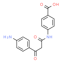ChemSpider 2D Image | 4-{[3-(4-Aminophenyl)-3-oxopropanoyl]amino}benzoic acid | C16H14N2O4