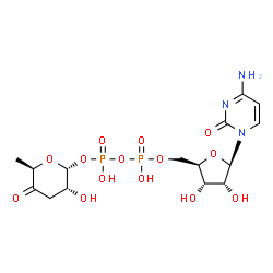 ChemSpider 2D Image | CDP-4-dehydro-3,6-dideoxy-alpha-D-glucose | C15H23N3O14P2