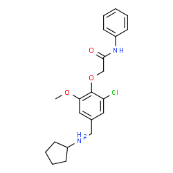 ChemSpider 2D Image | N-[4-(2-Anilino-2-oxoethoxy)-3-chloro-5-methoxybenzyl]cyclopentanaminium | C21H26ClN2O3