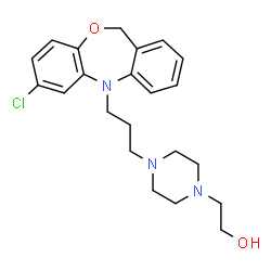 ChemSpider 2D Image | 2-{4-[3-(7-Chlorodibenzo[b,e][1,4]oxazepin-5(11H)-yl)propyl]-1-piperazinyl}ethanol | C22H28ClN3O2