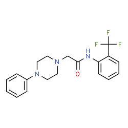 ChemSpider 2D Image | 2-(4-Phenyl-1-piperazinyl)-N-[2-(trifluoromethyl)phenyl]acetamide | C19H20F3N3O