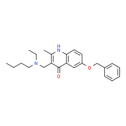 ChemSpider 2D Image | 6-(Benzyloxy)-3-{[butyl(ethyl)amino]methyl}-2-methylquinolin-4-ol | C24H30N2O2