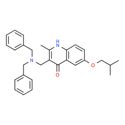 ChemSpider 2D Image | 3-[(Dibenzylamino)methyl]-6-isobutoxy-2-methylquinolin-4-ol | C29H32N2O2