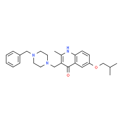 ChemSpider 2D Image | 3-[(4-Benzylpiperazin-1-yl)methyl]-6-isobutoxy-2-methylquinolin-4-ol | C26H33N3O2