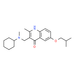 ChemSpider 2D Image | 3-{[Cyclohexyl(methyl)amino]methyl}-6-isobutoxy-2-methylquinolin-4-ol | C22H32N2O2
