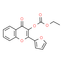 ChemSpider 2D Image | Ethyl 2-(2-furyl)-4-oxo-4H-chromen-3-yl carbonate | C16H12O6