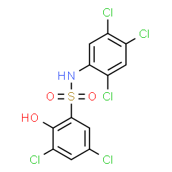 ChemSpider 2D Image | 3,5-Dichloro-2-hydroxy-N-(2,4,5-trichlorophenyl)benzenesulfonamide | C12H6Cl5NO3S