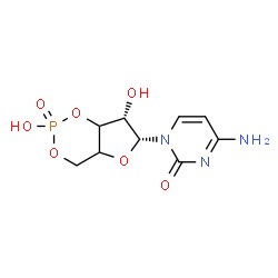 ChemSpider 2D Image | 4-Amino-1-[(6R,7S)-2,7-dihydroxy-2-oxidotetrahydro-4H-furo[3,2-d][1,3,2]dioxaphosphinin-6-yl]-2(1H)-pyrimidinone | C9H12N3O7P