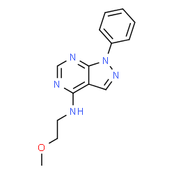 ChemSpider 2D Image | N-(2-Methoxyethyl)-1-phenyl-1H-pyrazolo[3,4-d]pyrimidin-4-amine | C14H15N5O