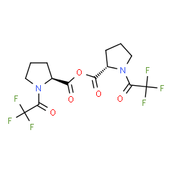 ChemSpider 2D Image | (2S)-1-(Trifluoroacetyl)-2-pyrrolidinecarboxylic anhydride | C14H14F6N2O5