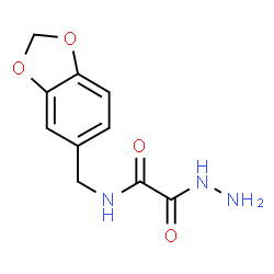 ChemSpider 2D Image | N-(1,3-Benzodioxol-5-ylmethyl)-2-hydrazino-2-oxoacetamide | C10H11N3O4