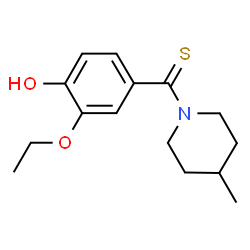ChemSpider 2D Image | (3-Ethoxy-4-hydroxyphenyl)(4-methyl-1-piperidinyl)methanethione | C15H21NO2S