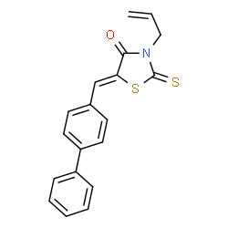 ChemSpider 2D Image | (5Z)-3-Allyl-5-(4-biphenylylmethylene)-2-thioxo-1,3-thiazolidin-4-one | C19H15NOS2