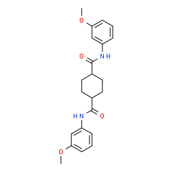 ChemSpider 2D Image | N,N'-Bis(3-methoxyphenyl)-1,4-cyclohexanedicarboxamide | C22H26N2O4