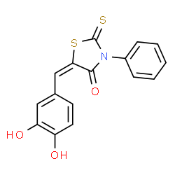 ChemSpider 2D Image | (5E)-5-(3,4-Dihydroxybenzylidene)-3-phenyl-2-thioxo-1,3-thiazolidin-4-one | C16H11NO3S2
