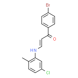 ChemSpider 2D Image | (2E)-1-(4-Bromophenyl)-3-[(5-chloro-2-methylphenyl)amino]-2-propen-1-one | C16H13BrClNO