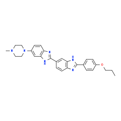 ChemSpider 2D Image | 6-(4-Methyl-1-piperazinyl)-2'-(4-propoxyphenyl)-1H,3'H-2,5'-bibenzimidazole | C28H30N6O
