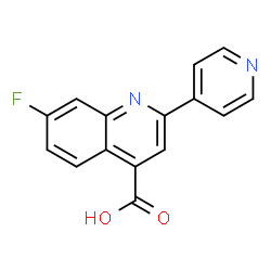 ChemSpider 2D Image | 7-fluoro-2-pyridin-4-ylquinoline-4-carboxylic acid | C15H9FN2O2