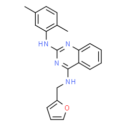 ChemSpider 2D Image | N~2~-(2,5-Dimethylphenyl)-N~4~-(2-furylmethyl)-2,4-quinazolinediamine | C21H20N4O
