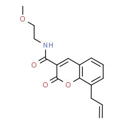 ChemSpider 2D Image | 8-Allyl-N-(2-methoxyethyl)-2-oxo-2H-chromene-3-carboxamide | C16H17NO4