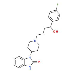 ChemSpider 2D Image | 1-[1-[4-(4-Fluorophenyl)-4-hydroxybutyl]-4-piperidinyl]-1,3-dihydro-2H-benzimidazol-2-one | C22H26FN3O2